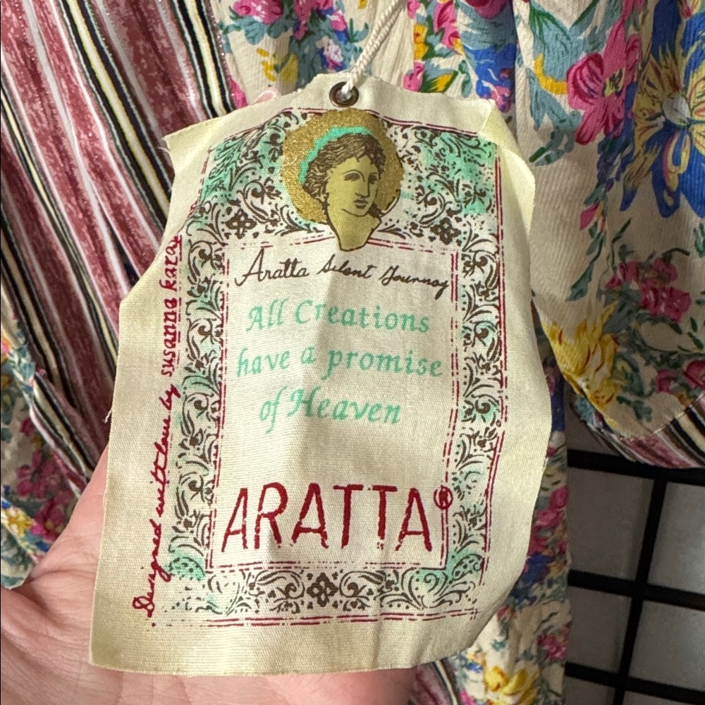 Aratta Silent Journey I Will Meet You at Maxi Duster Floral Sz S - Picture 10 of 12
